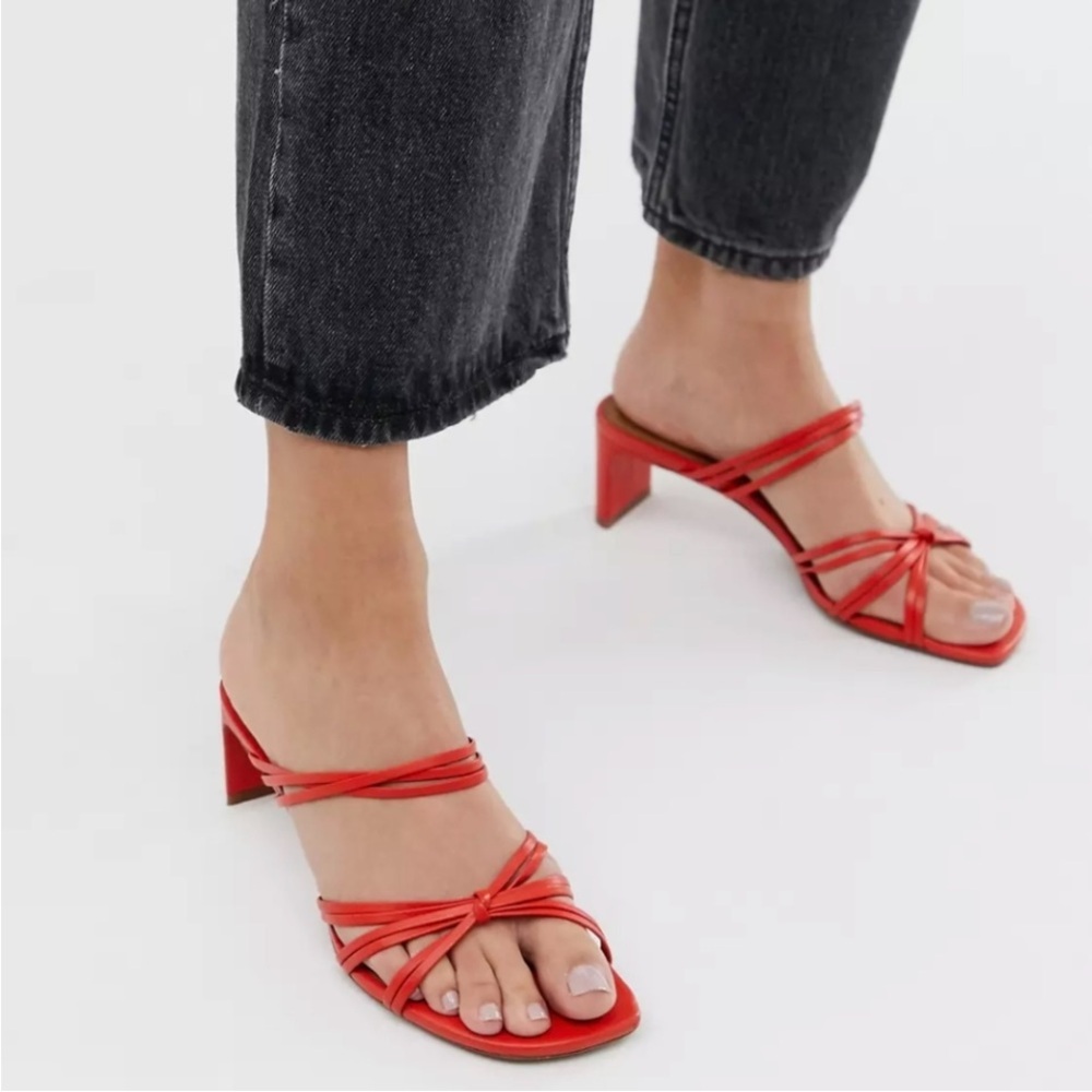 & Other Stories Knotted Heeled Sandals Orange Size 9 (40)